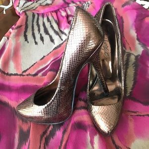 FERGIE Bronze Platform Heels NWT!